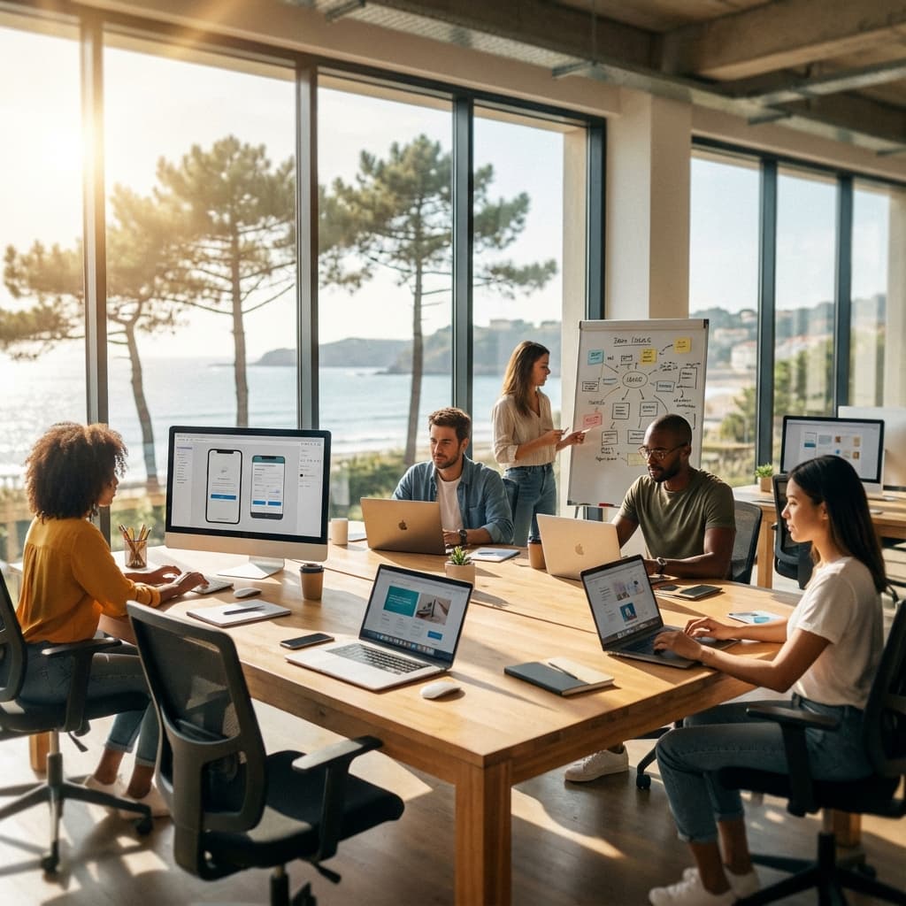 Équipe Waveia au travail à Biarritz