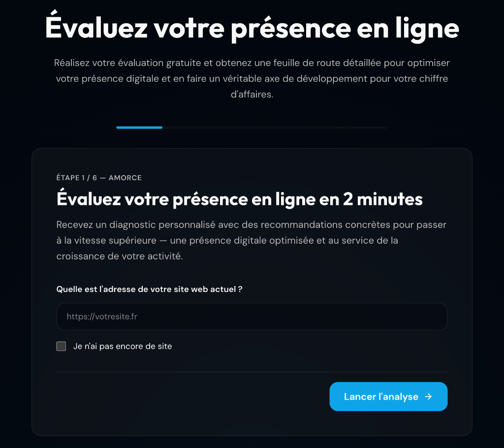 Évaluation présence en ligne